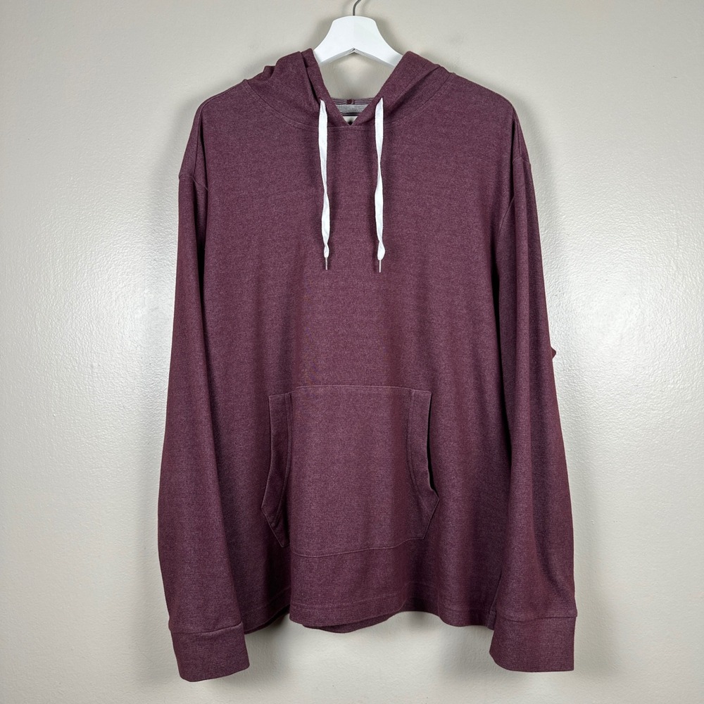 Roebuck & Co. Men's XXL Hoodie Maroon Lightweight Pullover Kangaroo Pocket